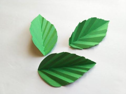 Цветы и листья из бумаги: Вырезаем листики и стебельки из цветной бумаги