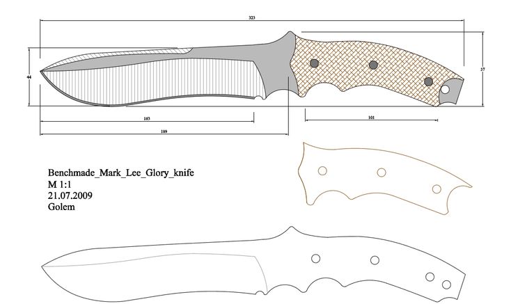 Эскиз для изготовления ножей: Более 800 чертежей и эскизов ножей