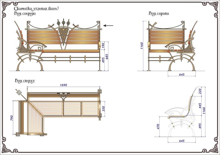 Лавки чертеж: >800 чертежей и схем с размерами, чтобы изготовить своими руками