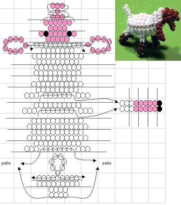 Из бисера фигурки схема: Схемы плоских фигурок из бисера.