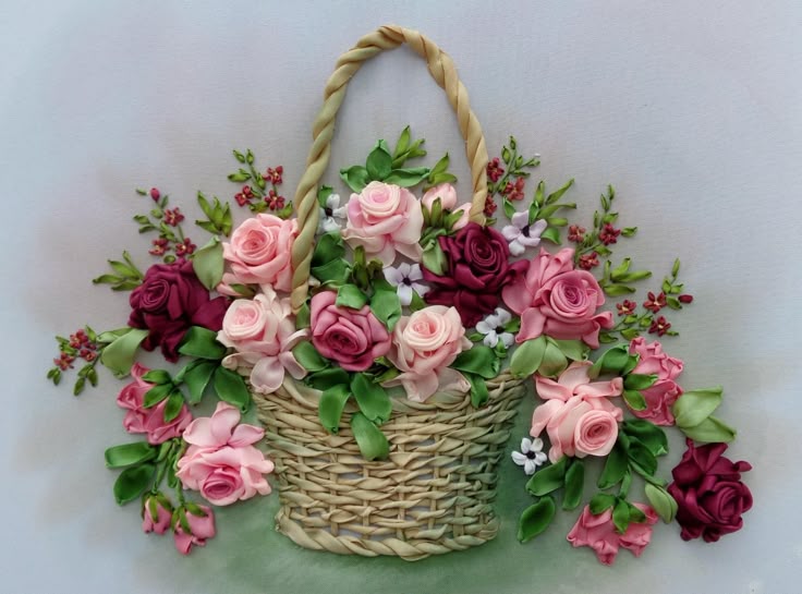 Цветы вышивание лентами: Простой цветок из атласной ленты / A simple flower of satin ribbon - YouTube