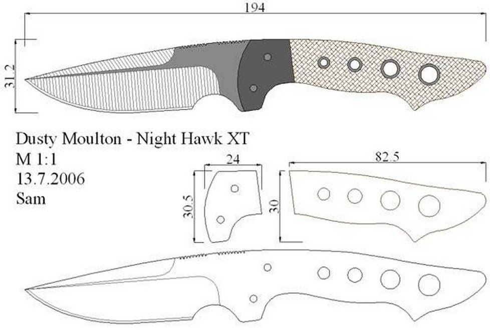 Эскизы ножей для самостоятельного изготовления с размерами: Более 800 чертежей и эскизов ножей