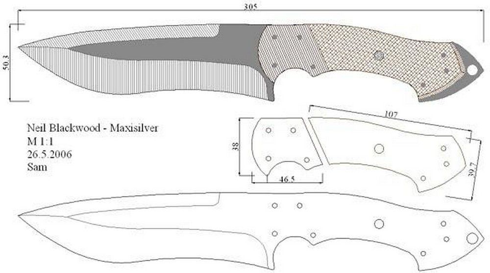 Эскизы ножей для самостоятельного изготовления с размерами: Более 800 чертежей и эскизов ножей