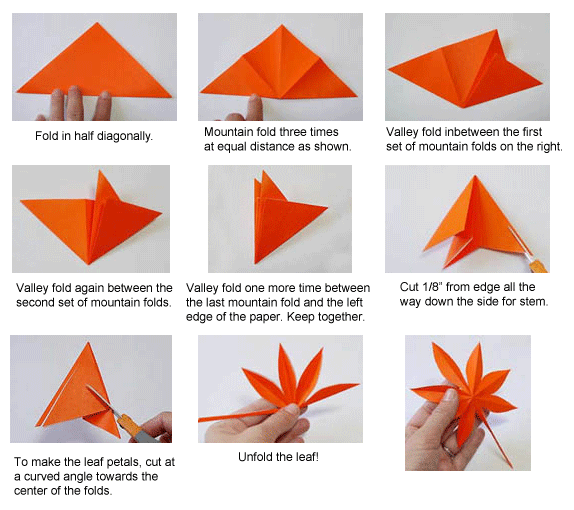 Оригами из бумаги кленовый лист схемы: Кленовый лист оригами схема+ видео