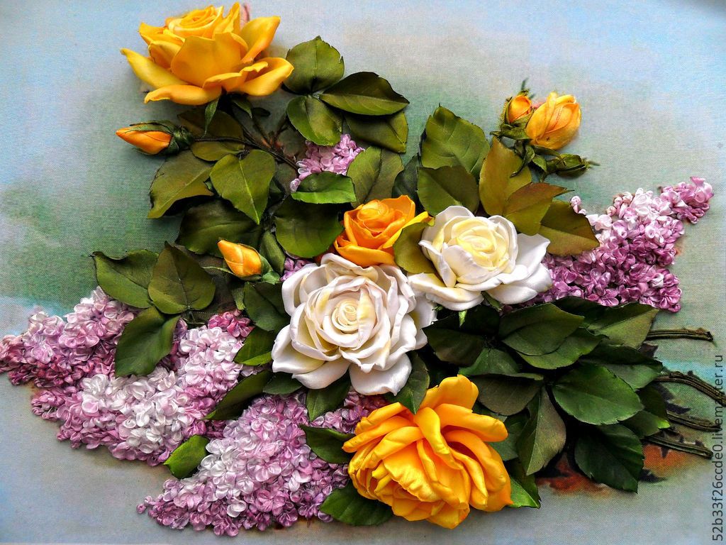 Цветы вышивание лентами: Простой цветок из атласной ленты / A simple flower of satin ribbon - YouTube
