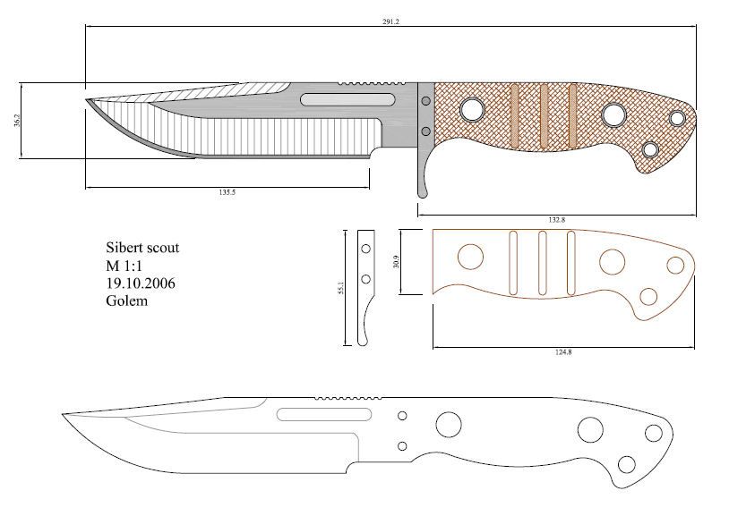 Формы клинков для ножей чертежи: описание, принцип изготовления клинка своими руками, эскизы рукояток