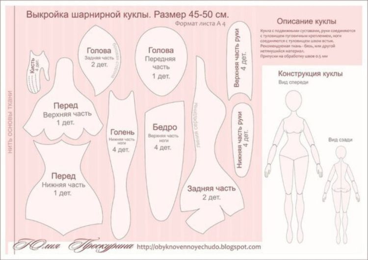 Выкройки для куклы: Выкройки одежды для кукол-детей, мастер классы / Бэйбики
