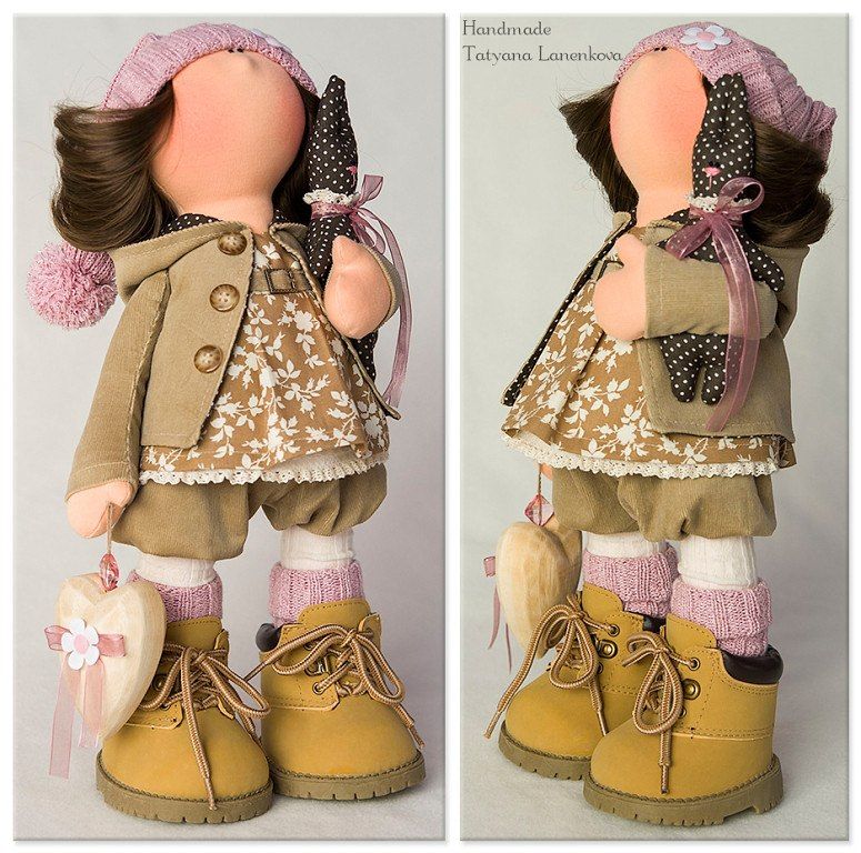 Шьем куклу большеголовку: Текстильная интерьерная кукла своими руками. Мастер-класс.