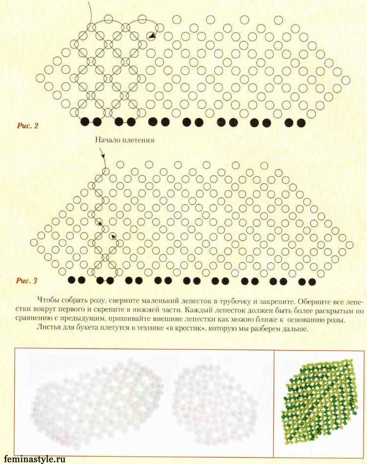 Роза из бисера схема плетения: Роза из бисера для начинающих