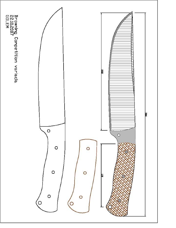 Эскиз для изготовления ножей: Более 800 чертежей и эскизов ножей