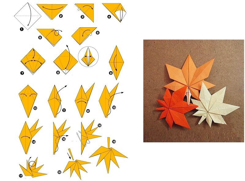 Оригами осенний листочек: Кленовый лист оригами: пошаговая инструкция