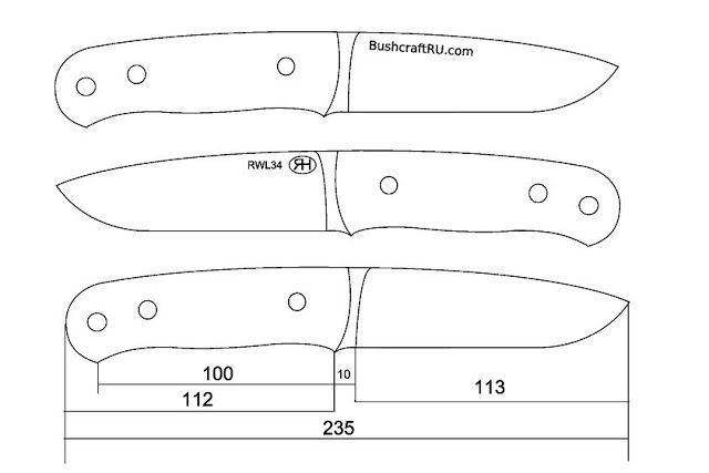 Эскизы ножей для самостоятельного изготовления с размерами: Более 800 чертежей и эскизов ножей
