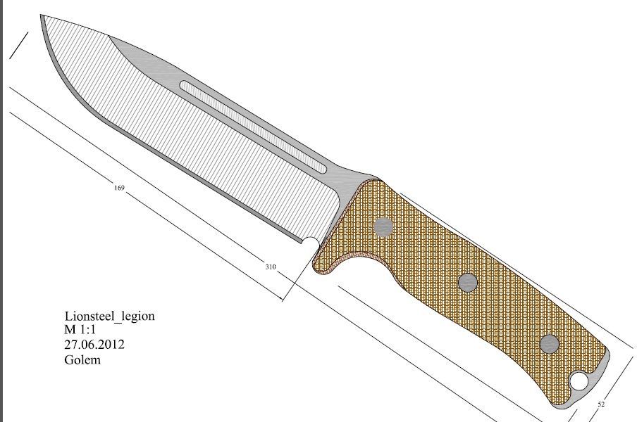 Чертеж нож охотничий: Более 800 чертежей и эскизов ножей