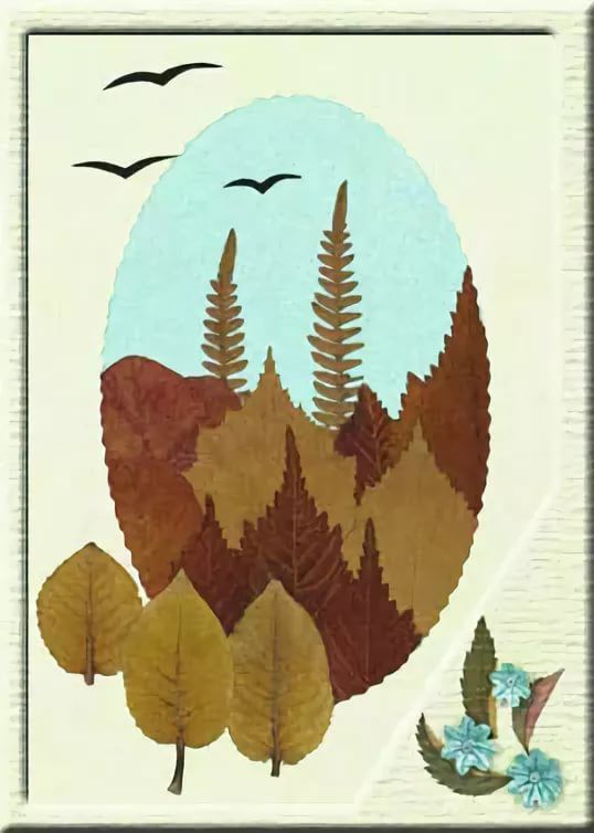 Осенние картины из листьев своими руками: Картины из осенних листьев. Досуг на бумаге для детей.