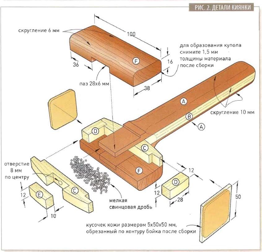 Чертеж киянки: Чертежи изделий,чертежи столярных инструментов. - 28 Октября 2011 - Блог