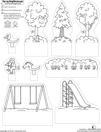 Макет детская площадка из бумаги и картона: Поделка детская площадка своими руками