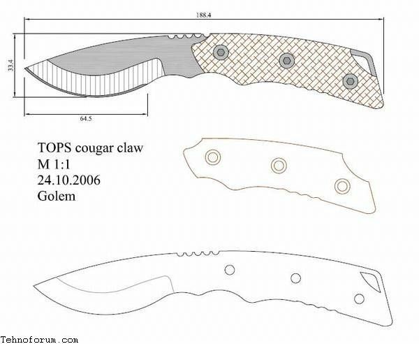 Эскиз для изготовления ножей: Более 800 чертежей и эскизов ножей