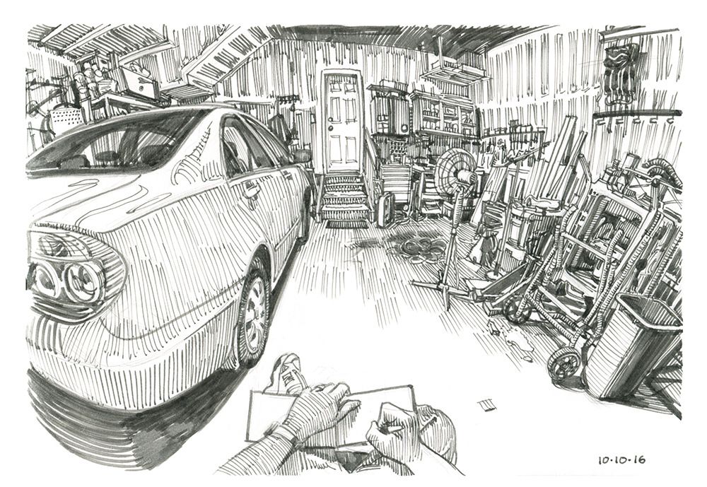 Рисунок гараж: Нарисованный гараж - 44 фото