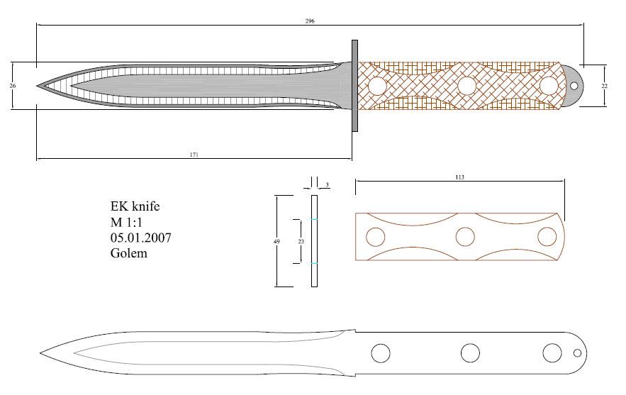 Эскиз для изготовления ножей: Более 800 чертежей и эскизов ножей