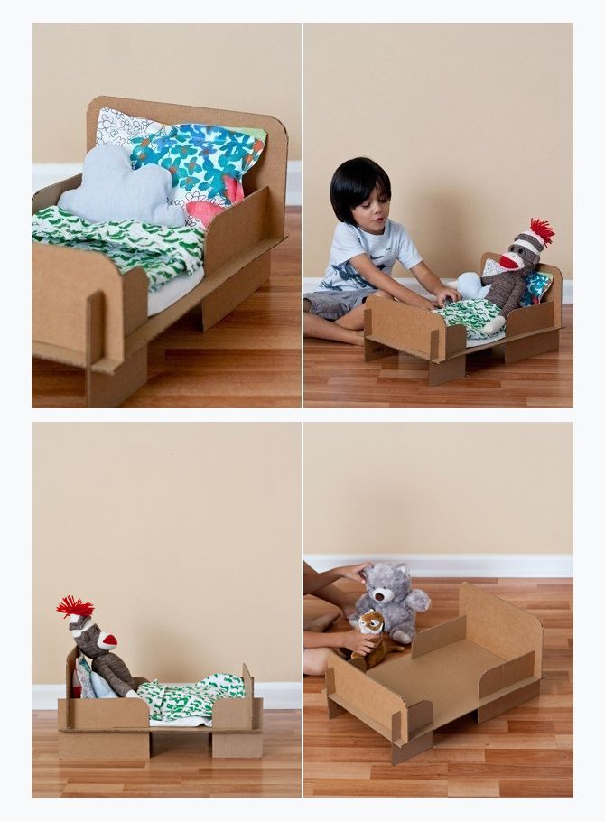 Как для куклы сделать из картона кроватку: как сделать из картона, фанеры и дерева с видео