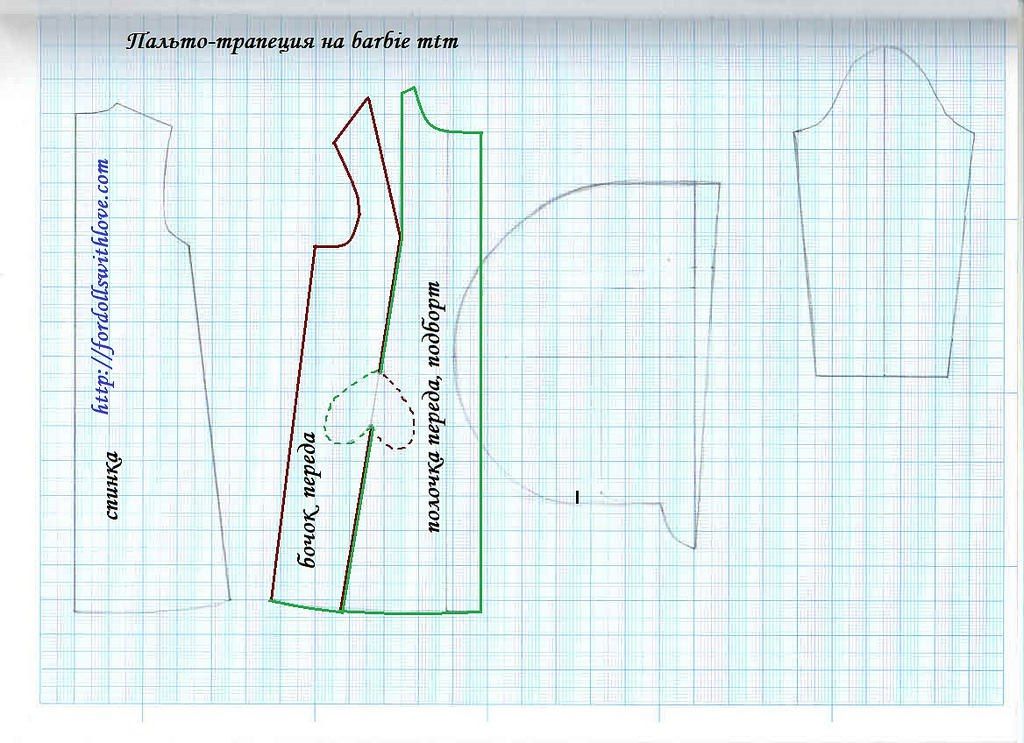 Выкройка пальто для барби: Выкройки пальто для Барби и Кена / Одежда и обувь для кукол своими руками / Бэйбики