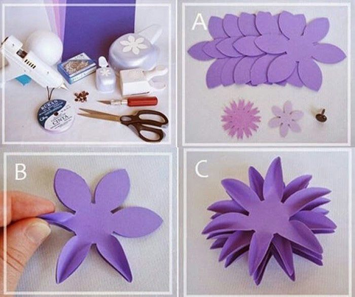 Как сделать из картона цветок: Цветы из бумаги своими руками: схемы и шаблоны