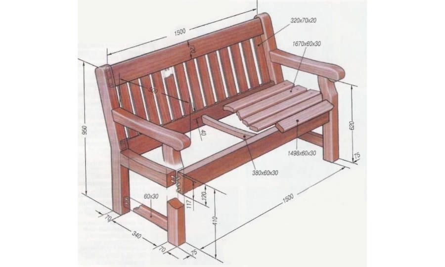 Чертежи мебели из дерева с размерами: Садовая мебель – чертежи и размеры