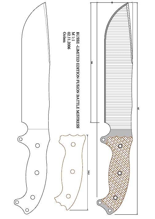 Эскиз для изготовления ножей: Более 800 чертежей и эскизов ножей