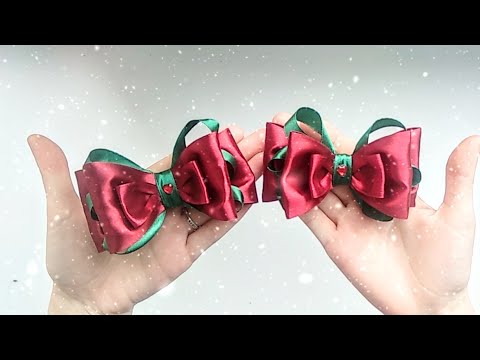 Как делать бантики из атласных лент канзаши для начинающих видео уроки: МК Бантики из атласных лент с кружевом для начинающих
