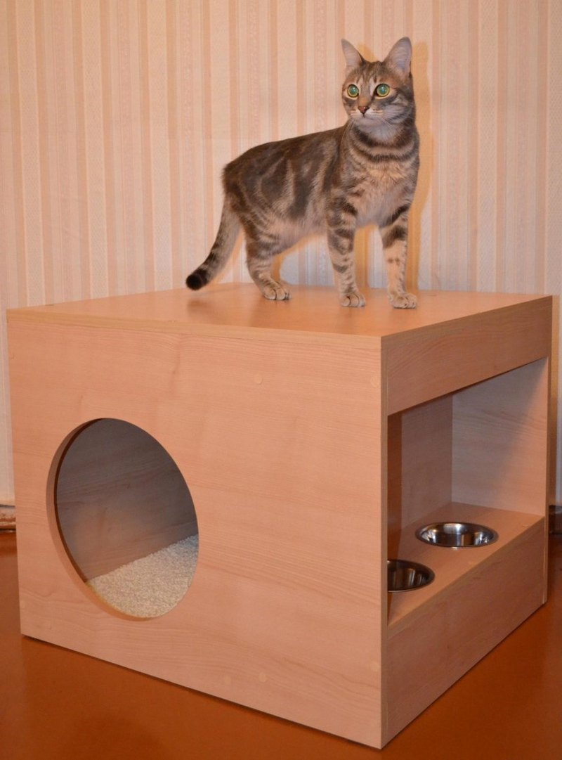 Как сделать домик для кошки своими руками видео из коробки: Домик для кошки своими руками из картонной коробки, лежанка для кошки, чертежи с размерами