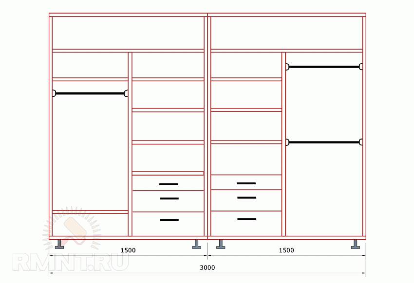 Конструкция шкафа купе схема: 53 чертежа корпусного шкаф-купе в 2023 г