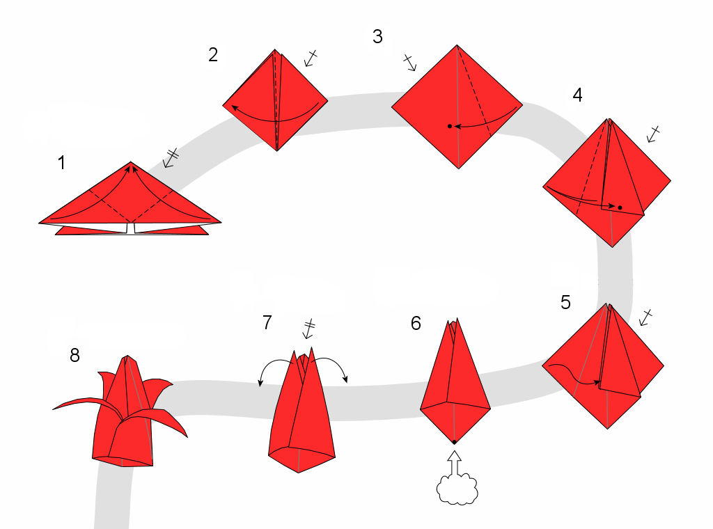 Самый простой цветок оригами: 10 вариантов как сделать цветы оригами своими руками