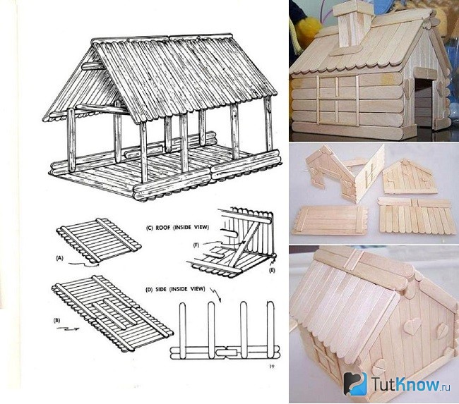 Как делать из палочек домик: Домик из дерева и деревянных палочек от мороженого