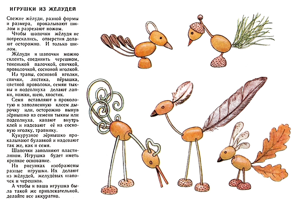 Поделки из шишек и листьев и желудей: Поделки из шишек, желудей и пластилина. Идеи