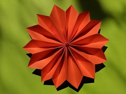 Объемный цветок видео из бумаги: Объемные цветы оригами из бумаги. Origami paper flowers