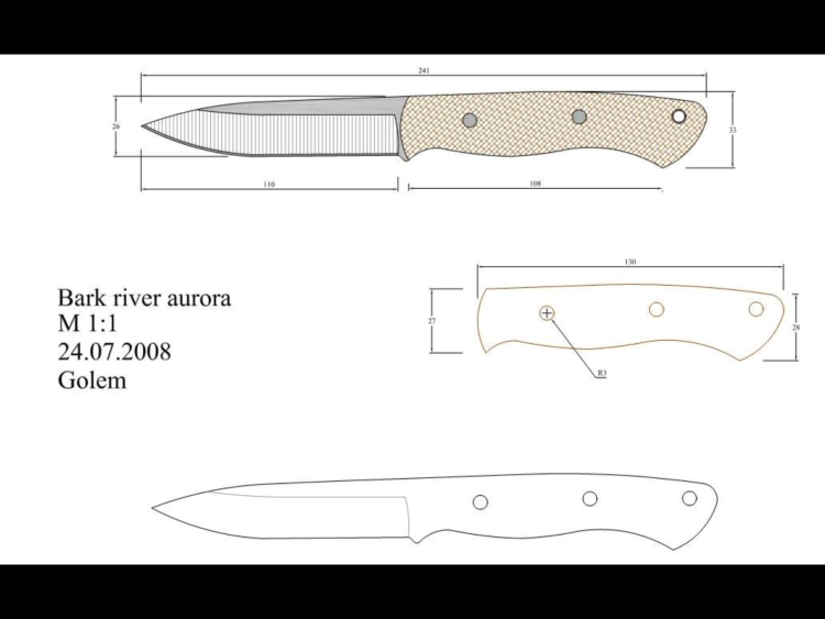 Эскизы ножей для самостоятельного изготовления с размерами: Более 800 чертежей и эскизов ножей