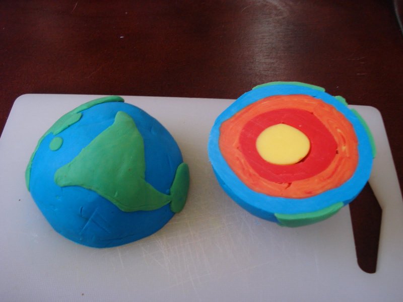 Макет земного шара из пластилина: Земля из пластилина