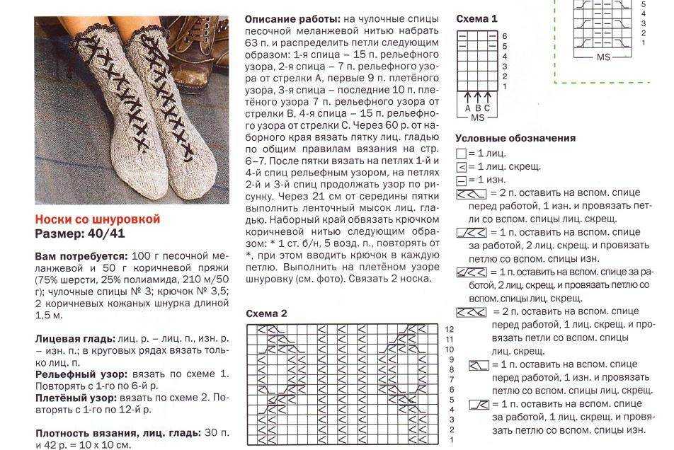 Носки с узором вязаные спицами: Красивые носки спицами с узором – 13 схем и описаний