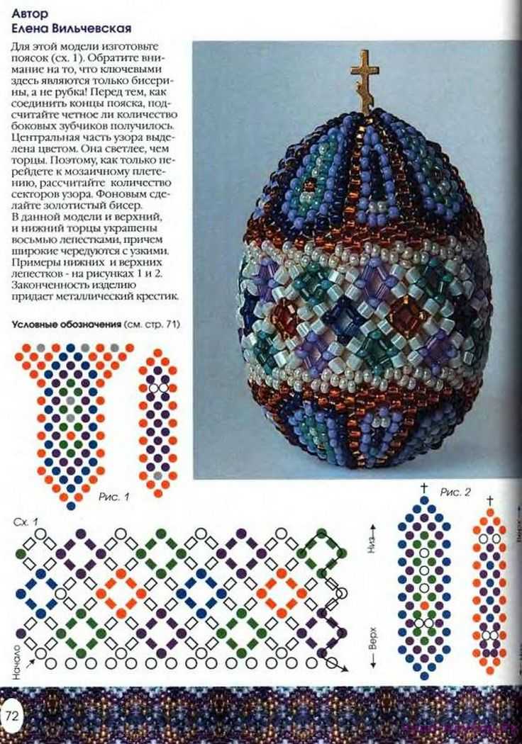 Яйцо пасхальное из бисера схема: Схема пасхальных яиц из бисера