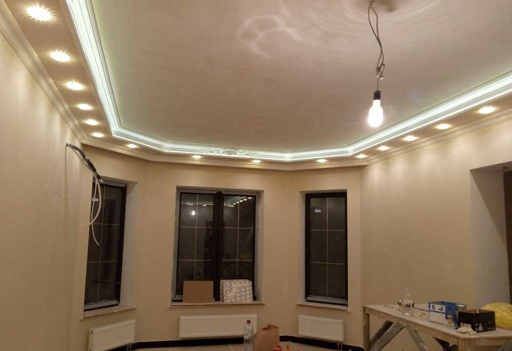 Потолок с подсветкой из гипсокартона своими руками: пошаговая инструкция с фото, видео
