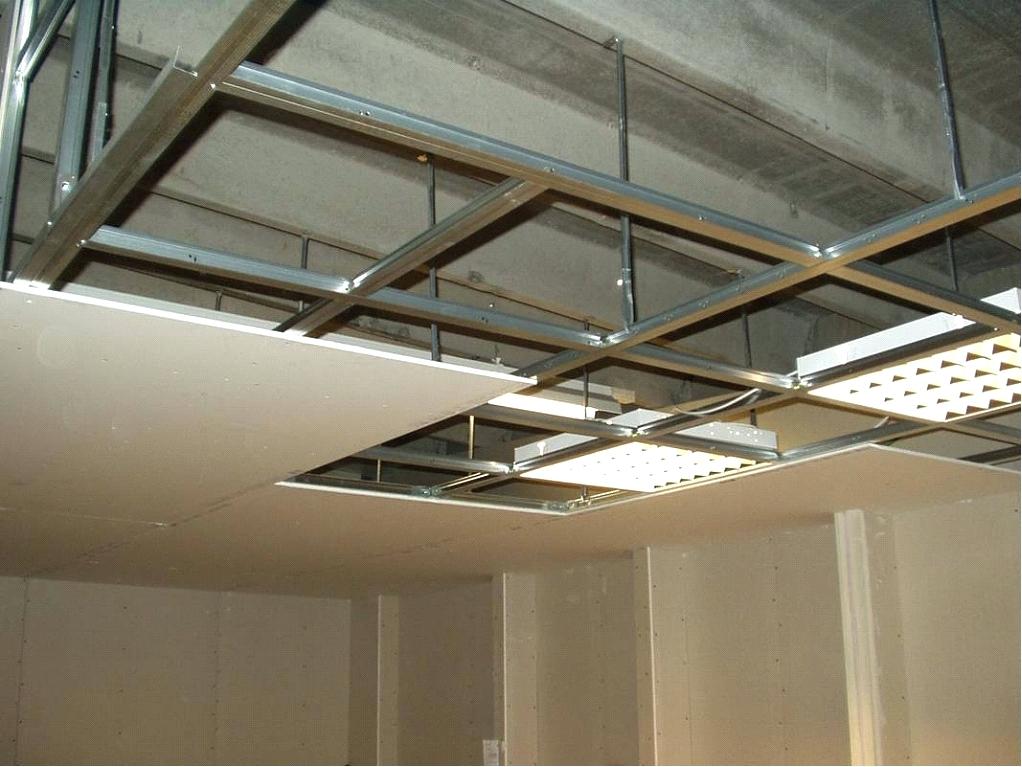 Материалы для потолка из гипсокартона: Одноуровневый потолок из гипсокартона своими руками