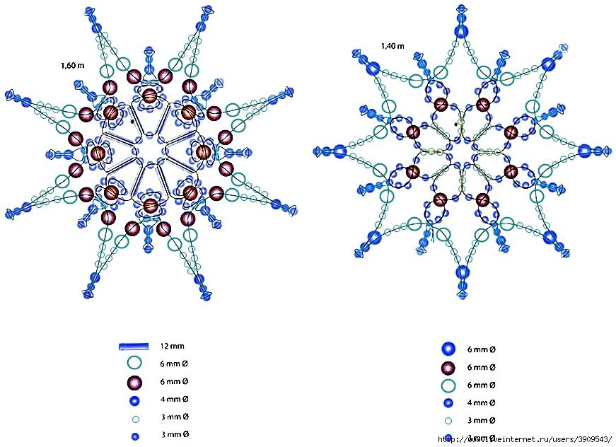 Снежинки из бисера схемы плетения для начинающих пошагово: мастер класс с пошаговым фото