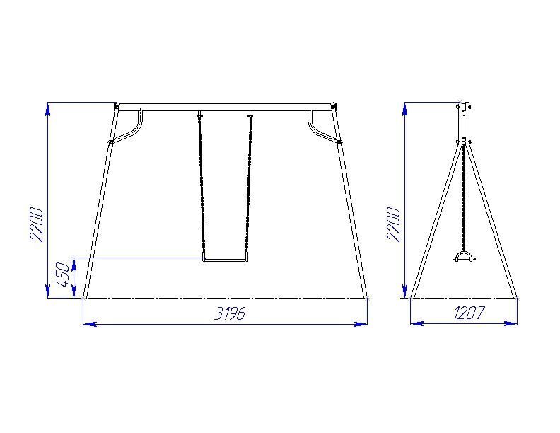 Качели из металла чертеж с размерами: Чертежи и фото садовых качелей своими руками из металла: размеры и