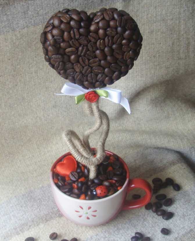 Топиарий из зерен кофе: Топиарий из кофе, как сделать кофейное дерево своими руками: 65 фото и идей