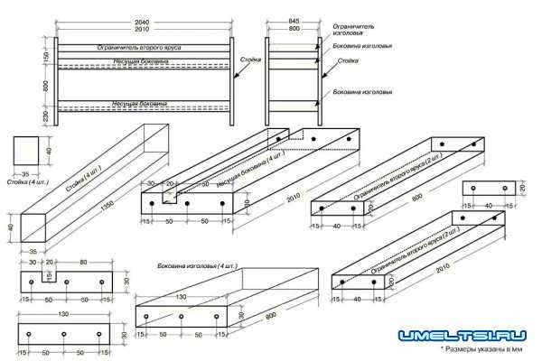 Кровать деревянная своими руками чертежи: Чертежи кроватей из дерева своими руками