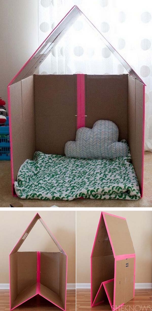 Как делать из коробки домик: Как сделать домик из картонных коробок своими руками за 10 минут