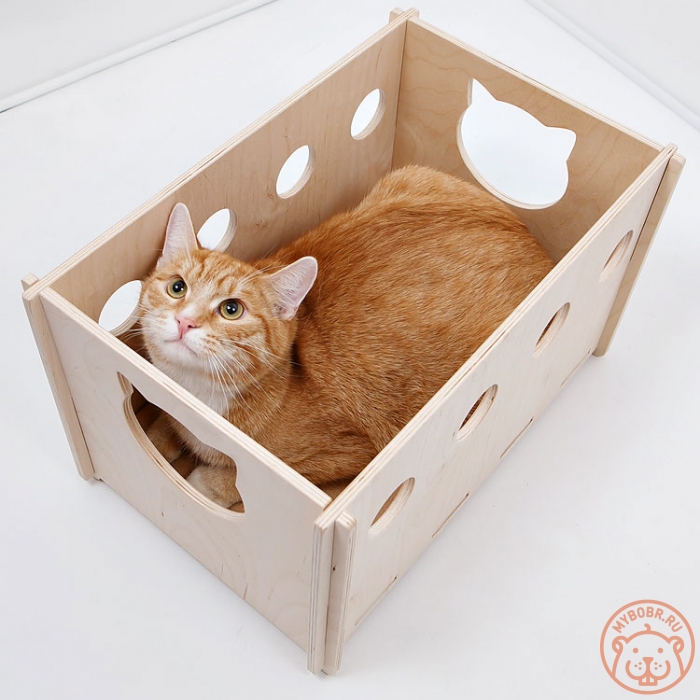Домик для уличной кошки своими руками из коробки: из картонной коробки, футболки, поролона и фанеры