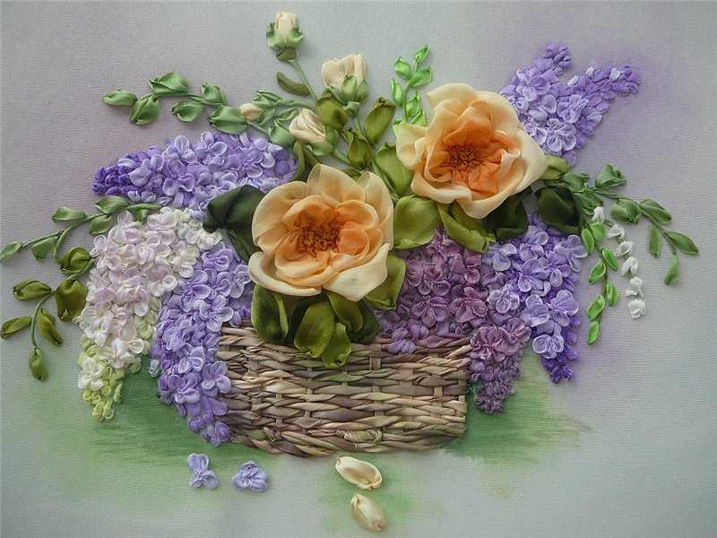 Цветы вышивание лентами: Простой цветок из атласной ленты / A simple flower of satin ribbon - YouTube