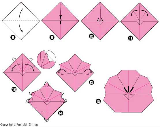 Красивый цветок из бумаги оригами: легкие схемы для детей Оригами цветок из бумаги схема для начинающих