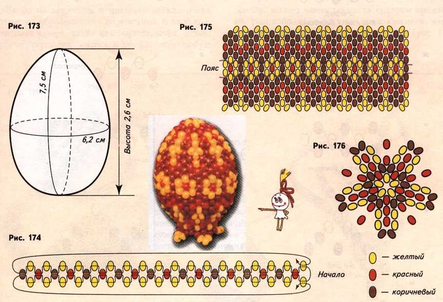Яйцо пасхальное из бисера схема: Схема пасхальных яиц из бисера